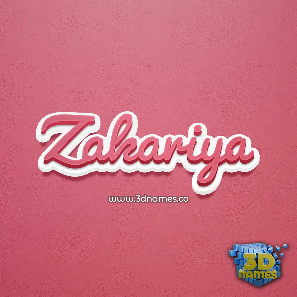 zakariya in Red Scribble style - 3D name wallpaper