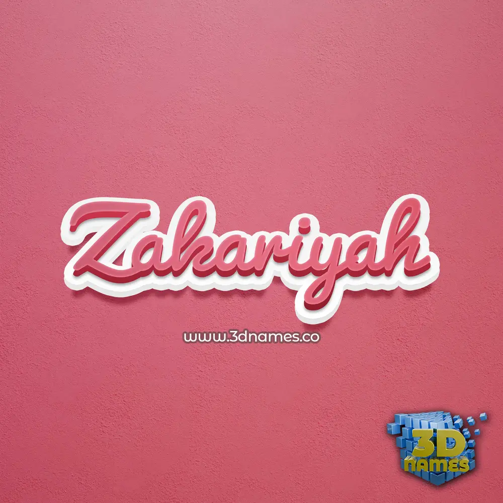 zakariyah in Red Scribble style - 3D name wallpaper