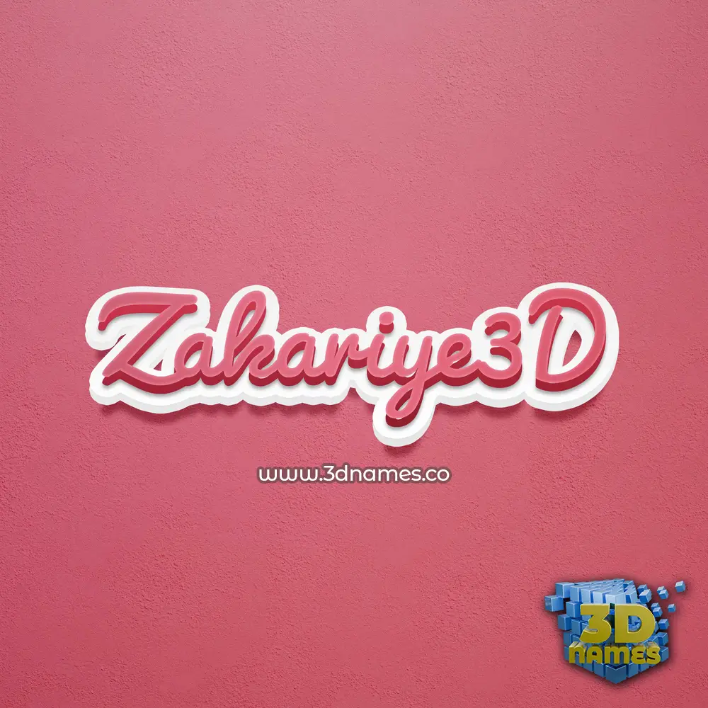 zakariye3d in Red Scribble style - 3D name wallpaper