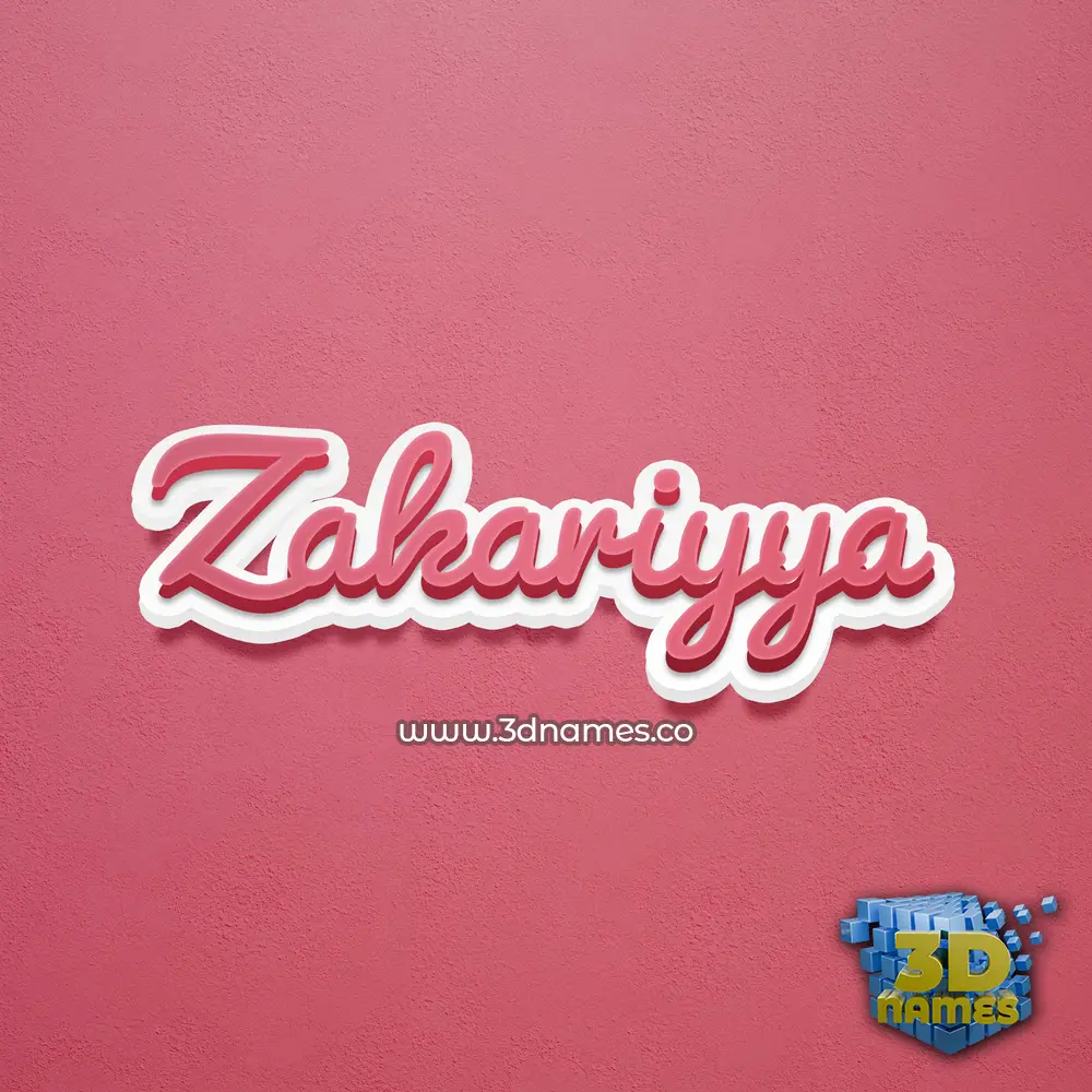 zakariyya in Red Scribble style - 3D name wallpaper
