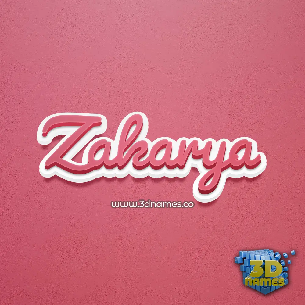zakarya in Red Scribble style - 3D name wallpaper