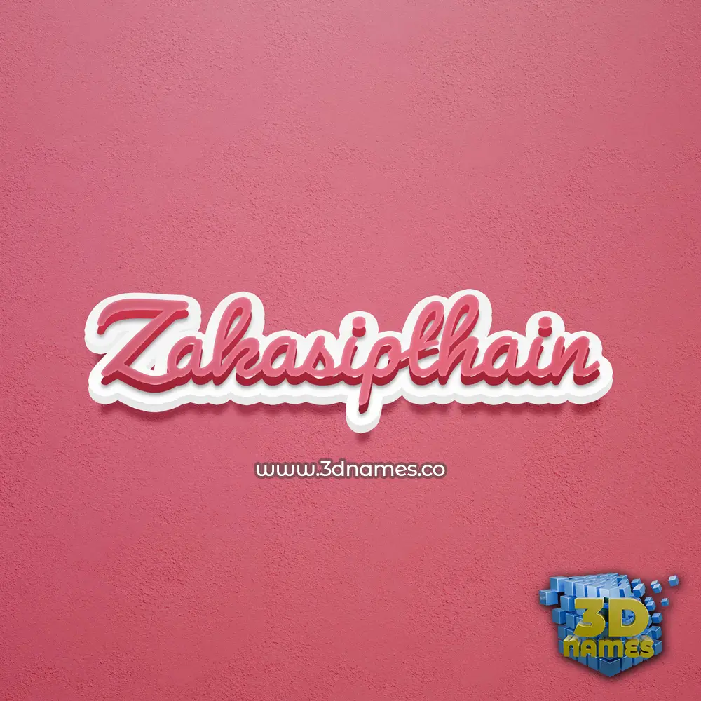zakasipthain in Red Scribble style - 3D name wallpaper