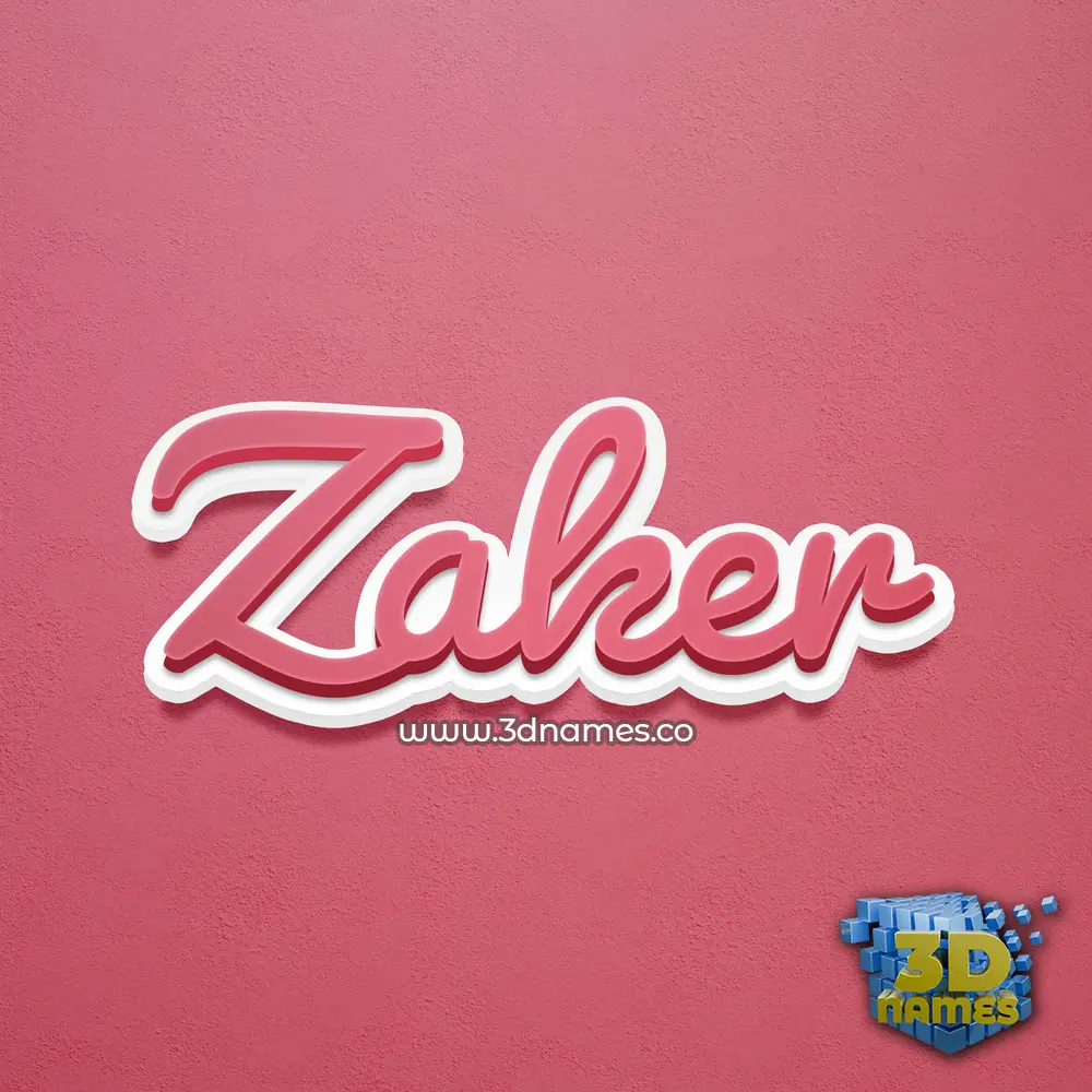 zaker in Red Scribble style - 3D name wallpaper