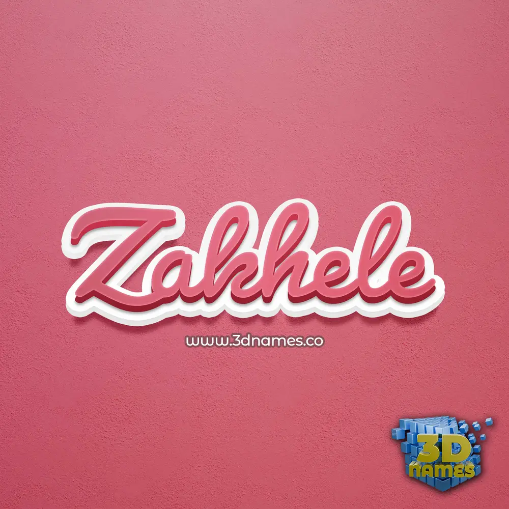 zakhele in Red Scribble style - 3D name wallpaper