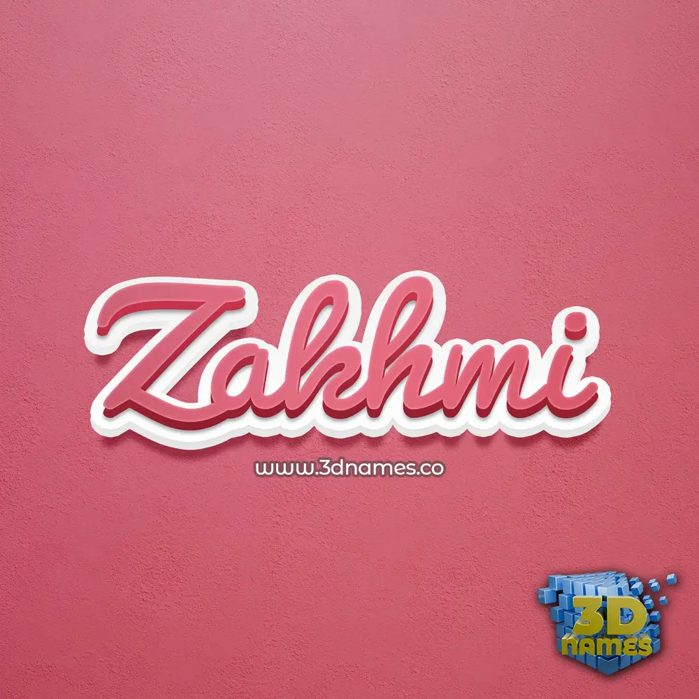 zakhmi in Red Scribble style - 3D name wallpaper