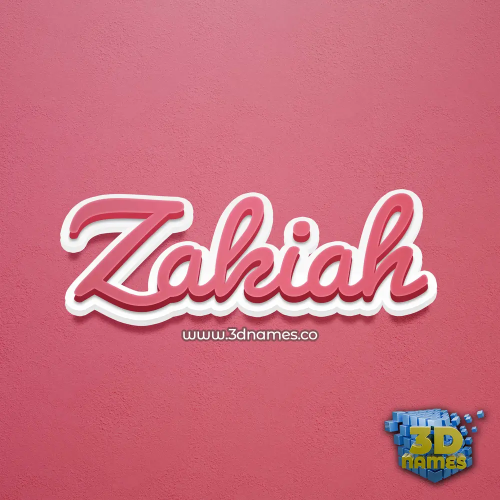 zakiah in Red Scribble style - 3D name wallpaper