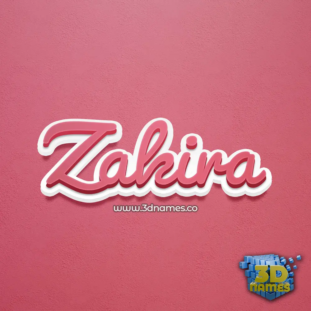 zakira in Red Scribble style - 3D name wallpaper