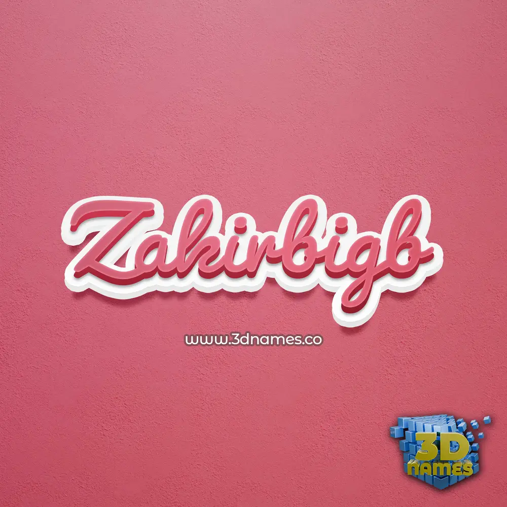 zakirbigb in Red Scribble style - 3D name wallpaper