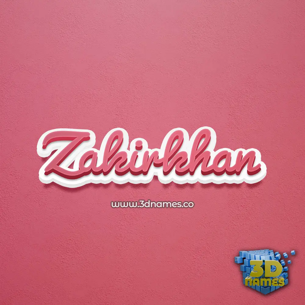 zakirkhan in Red Scribble style - 3D name wallpaper