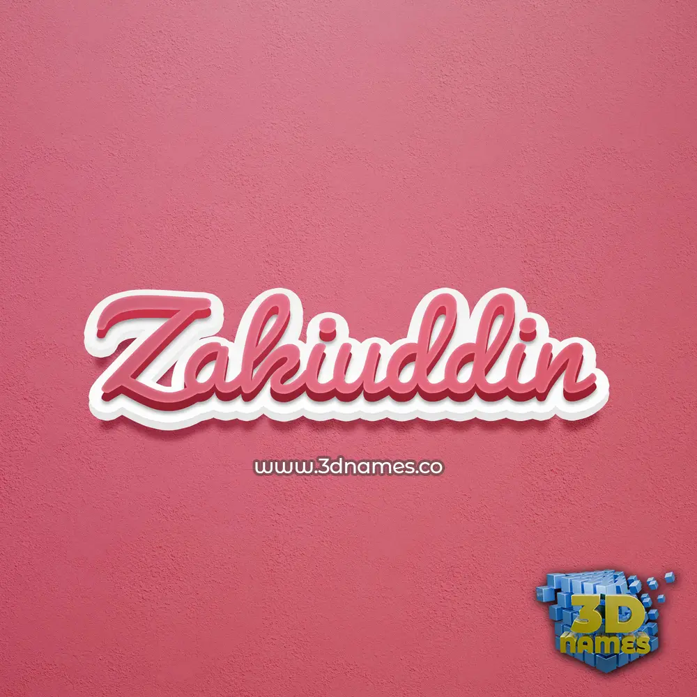 zakiuddin in Red Scribble style - 3D name wallpaper