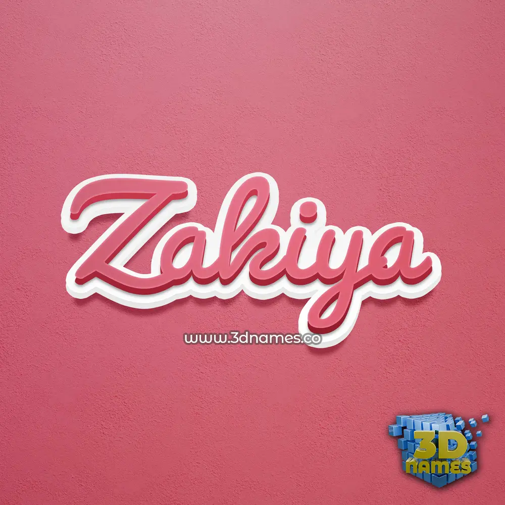 zakiya in Red Scribble style - 3D name wallpaper