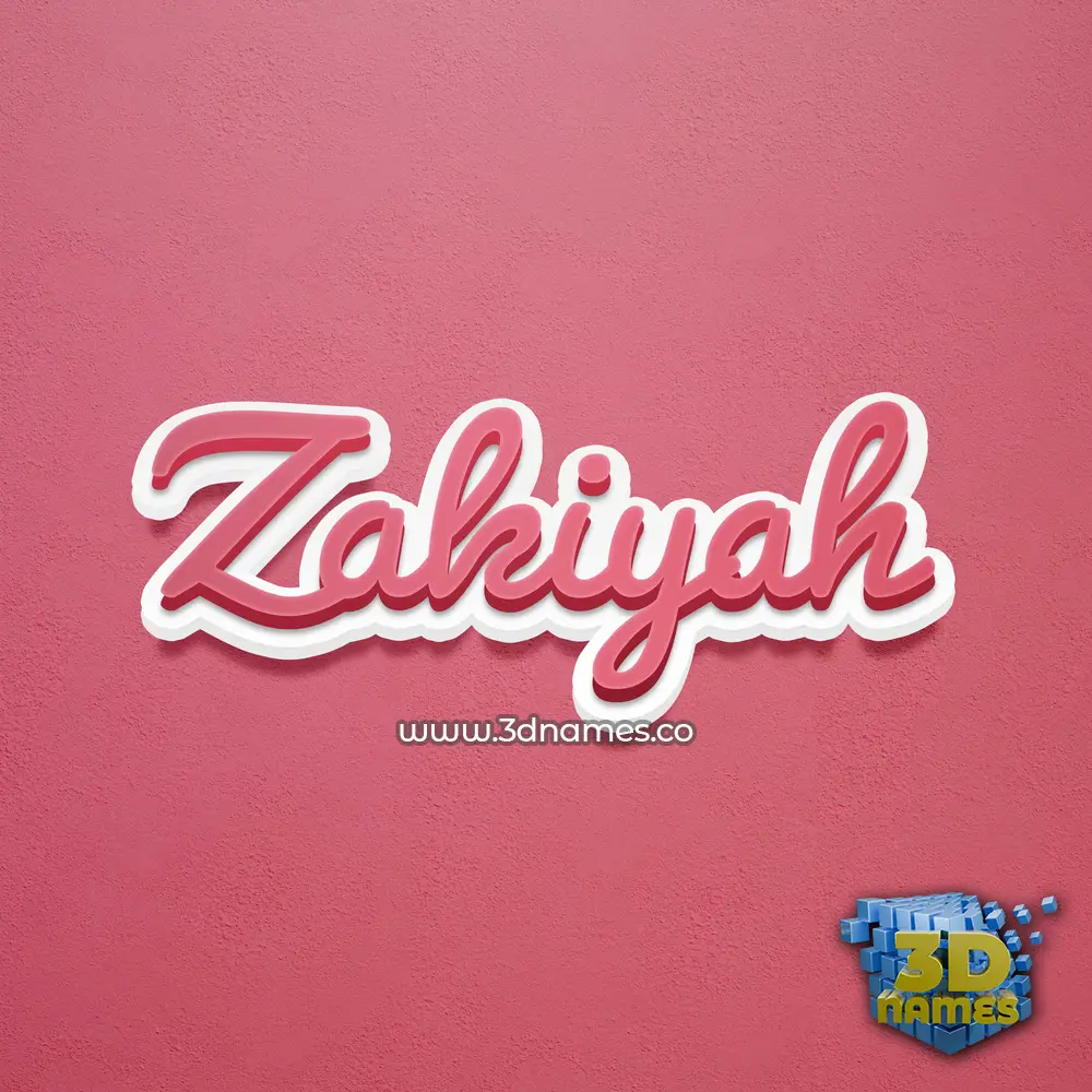 zakiyah in Red Scribble style - 3D name wallpaper