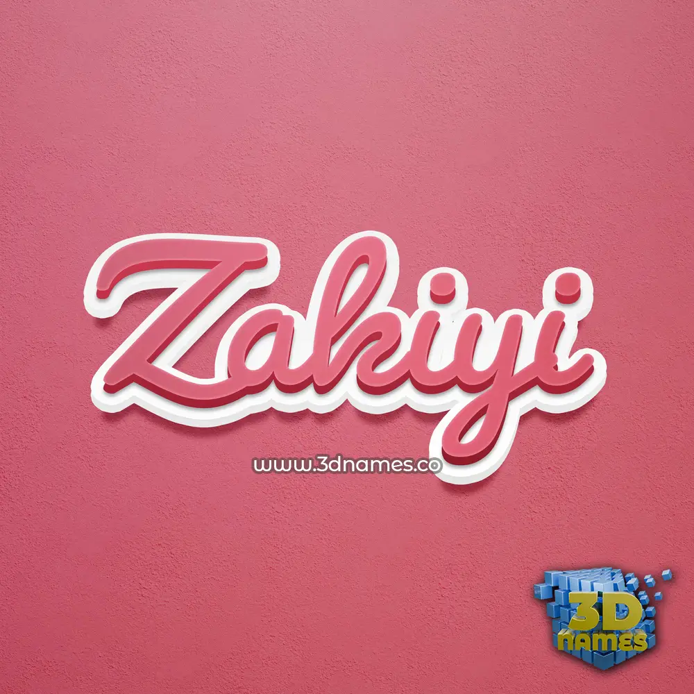 zakiyi in Red Scribble style - 3D name wallpaper