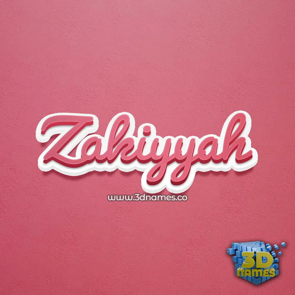 zakiyyah in Red Scribble style - 3D name wallpaper