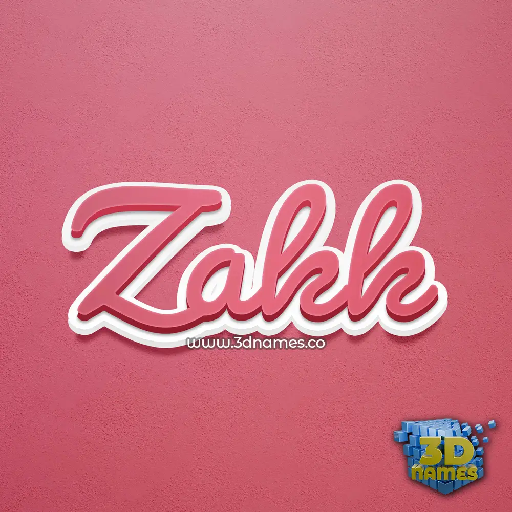 zakk in Red Scribble style - 3D name wallpaper