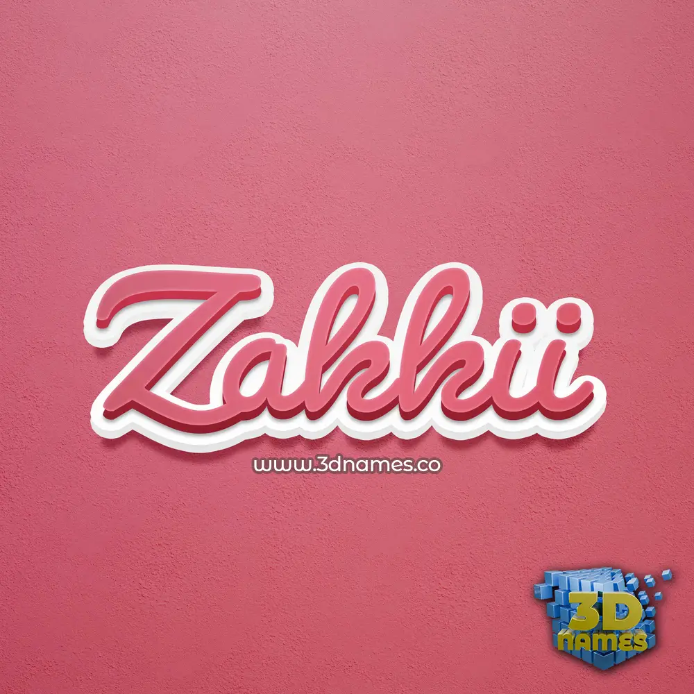 zakkii in Red Scribble style - 3D name wallpaper