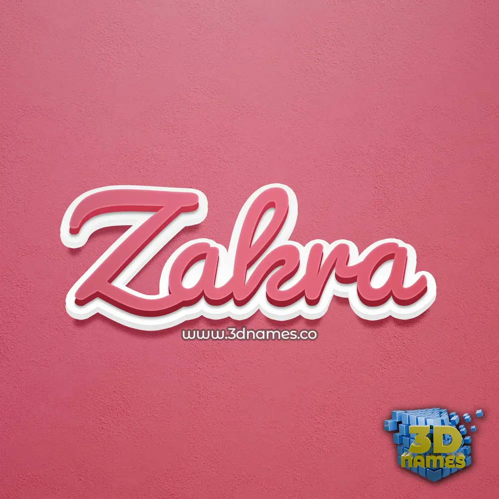 zakra in Red Scribble style - 3D name wallpaper