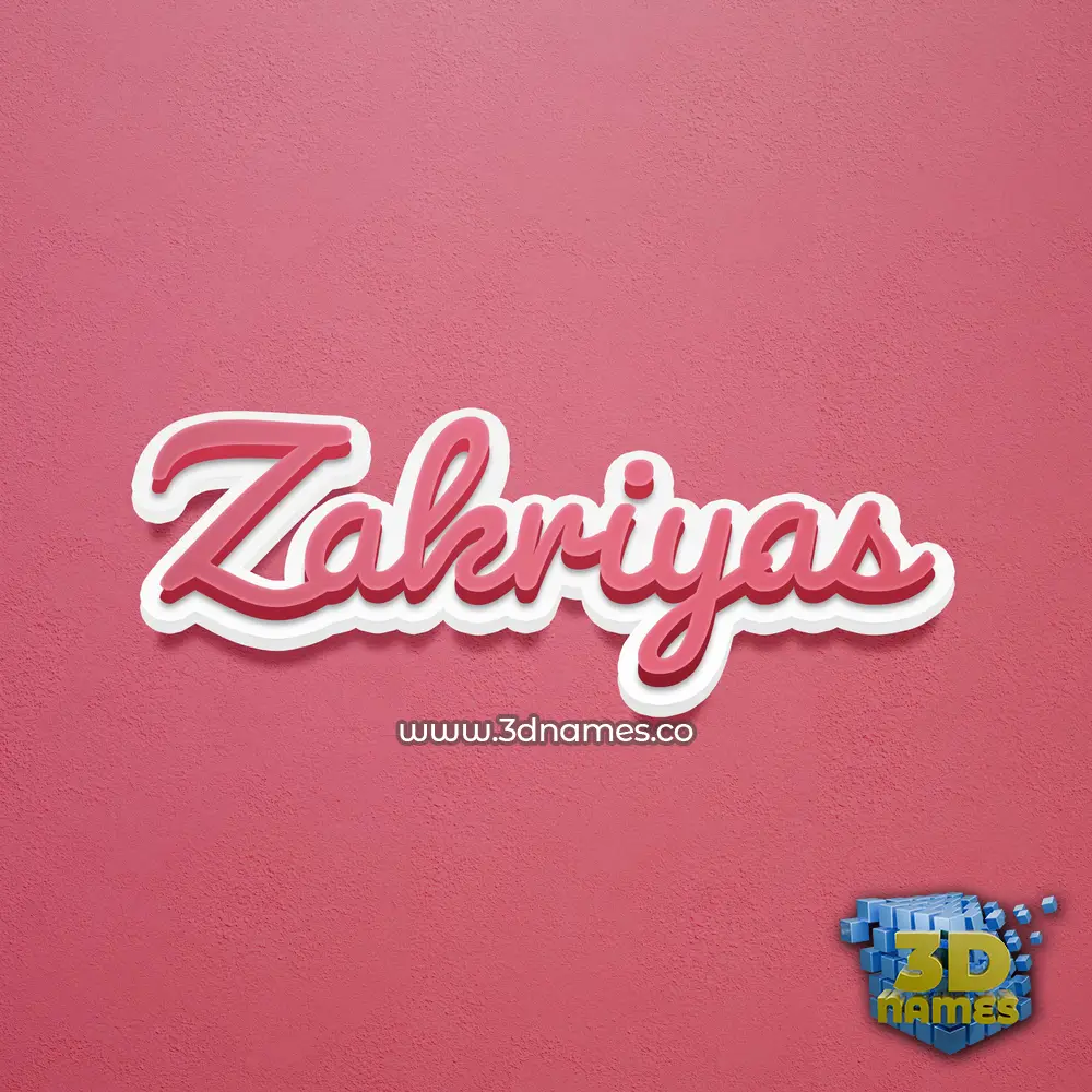 zakriyas in Red Scribble style - 3D name wallpaper