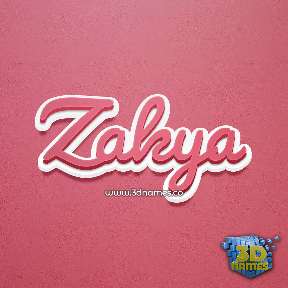 zakya in Red Scribble style - 3D name wallpaper