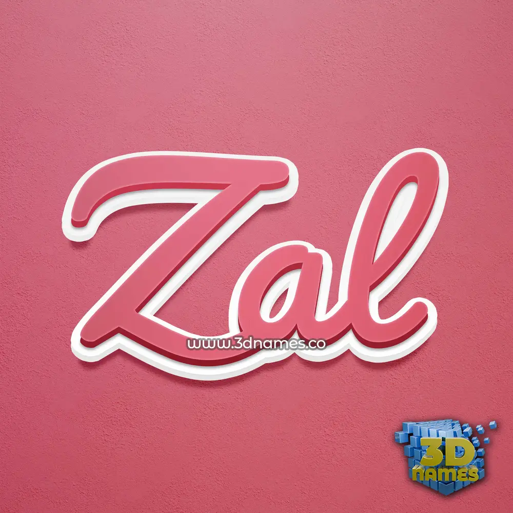 zal in Red Scribble style - 3D name wallpaper