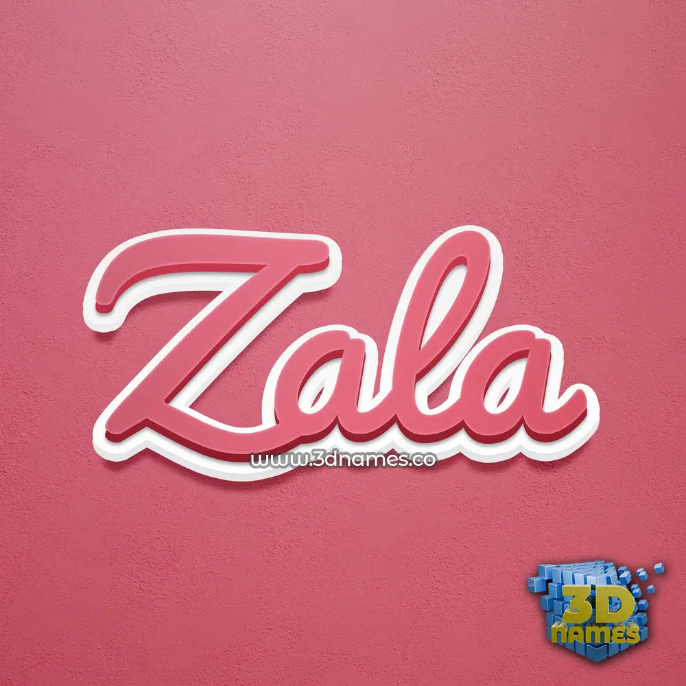 zala in Red Scribble style - 3D name wallpaper