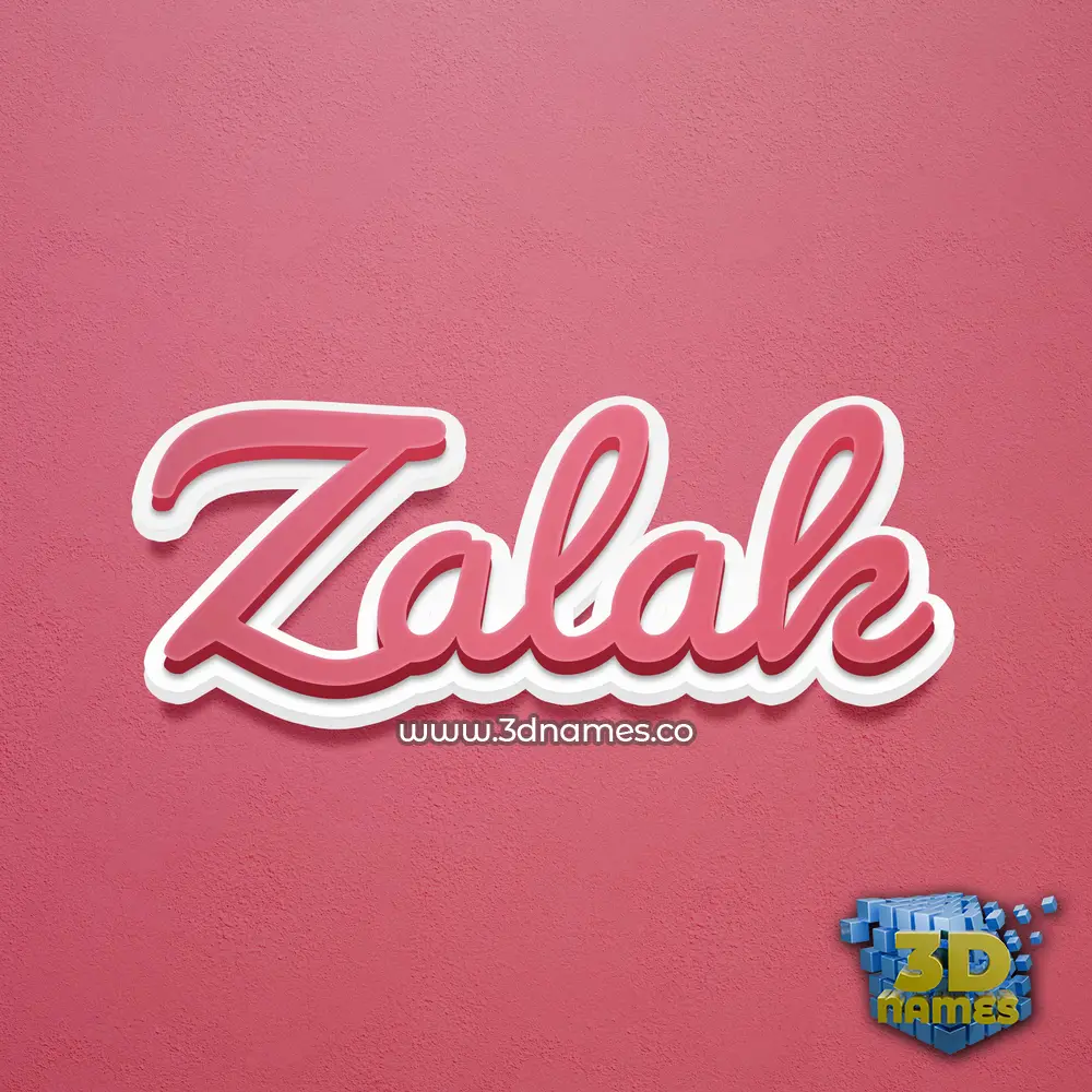 zalak in Red Scribble style - 3D name wallpaper