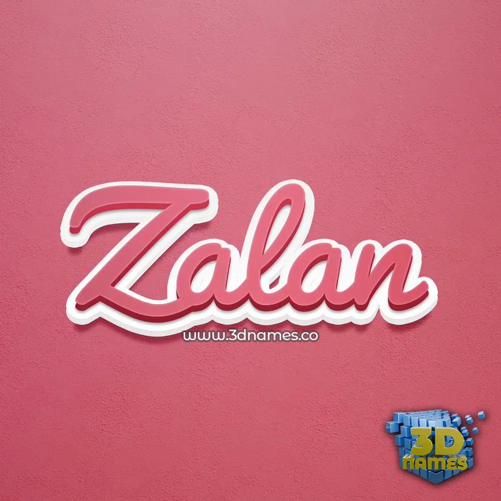 zalan in Red Scribble style - 3D name wallpaper