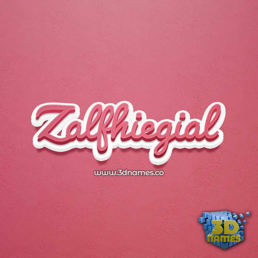 zalfhiegial in Red Scribble style - 3D name wallpaper