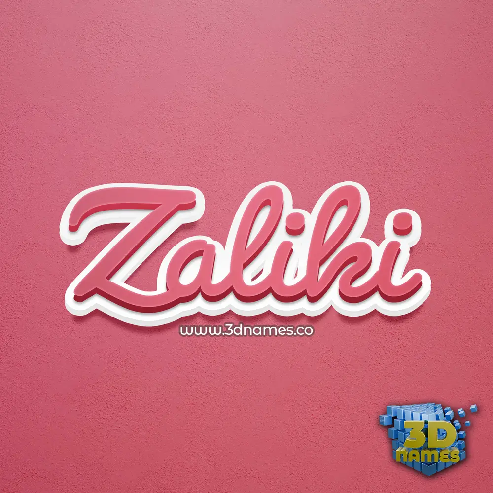 zaliki in Red Scribble style - 3D name wallpaper
