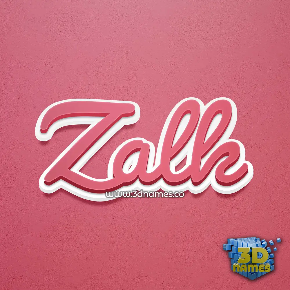 zalk in Red Scribble style - 3D name wallpaper