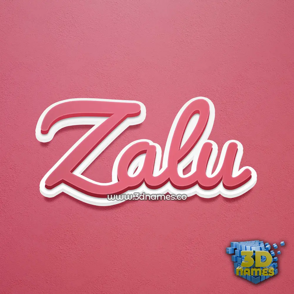 zalu in Red Scribble style - 3D name wallpaper