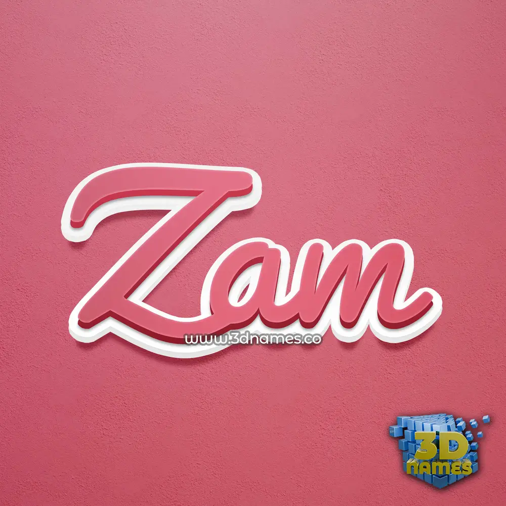 zam in Red Scribble style - 3D name wallpaper