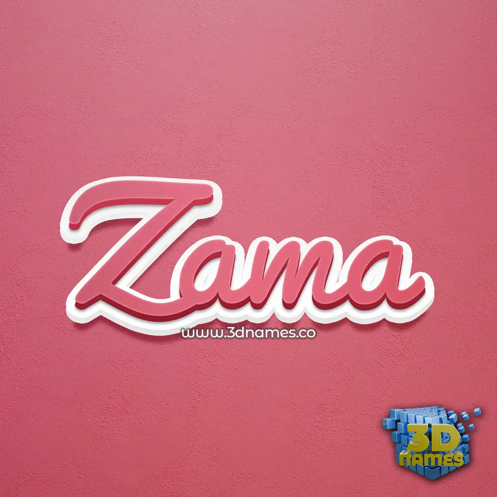 zama in Red Scribble style - 3D name wallpaper