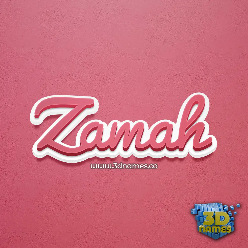 zamah in Red Scribble style - 3D name wallpaper