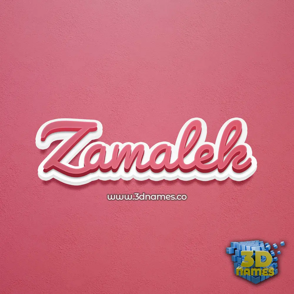 zamalek in Red Scribble style - 3D name wallpaper