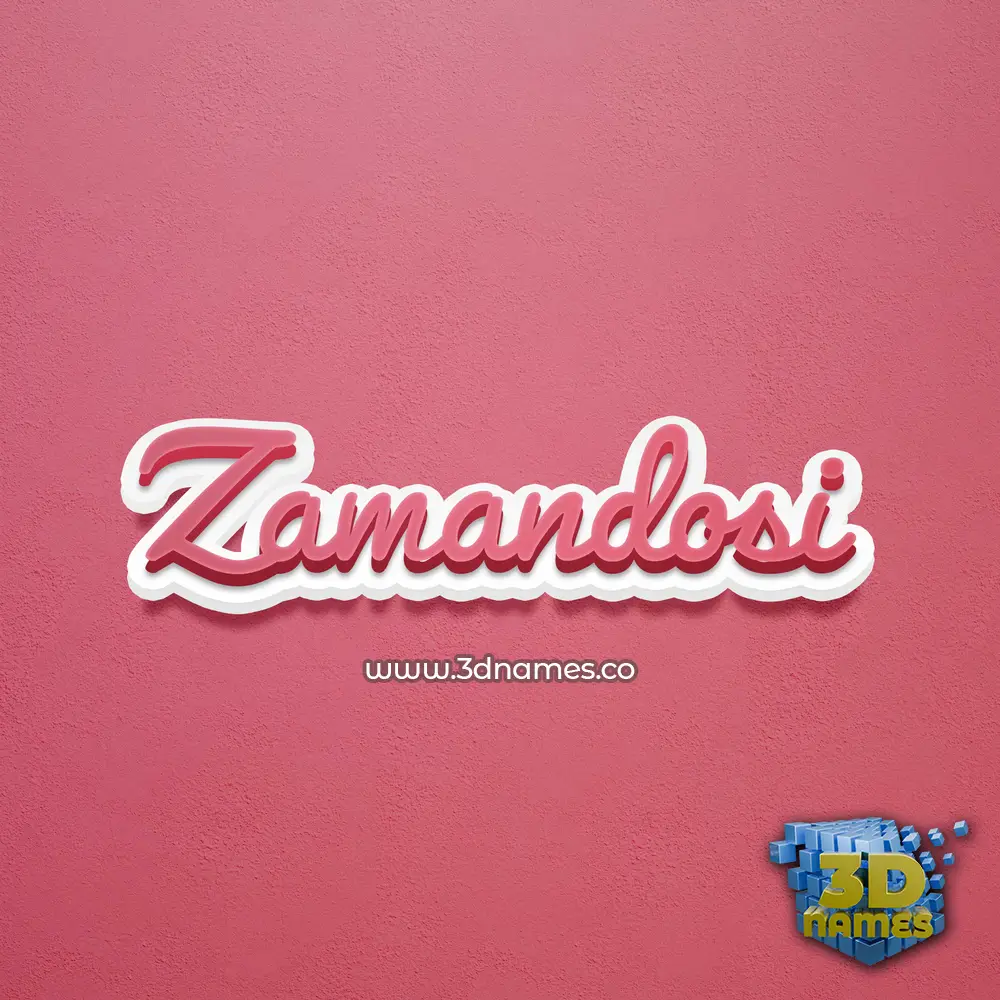 zamandosi in Red Scribble style - 3D name wallpaper