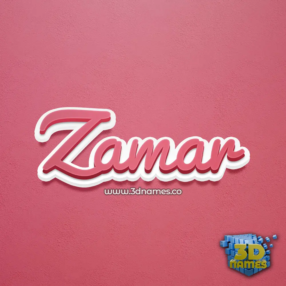 zamar in Red Scribble style - 3D name wallpaper