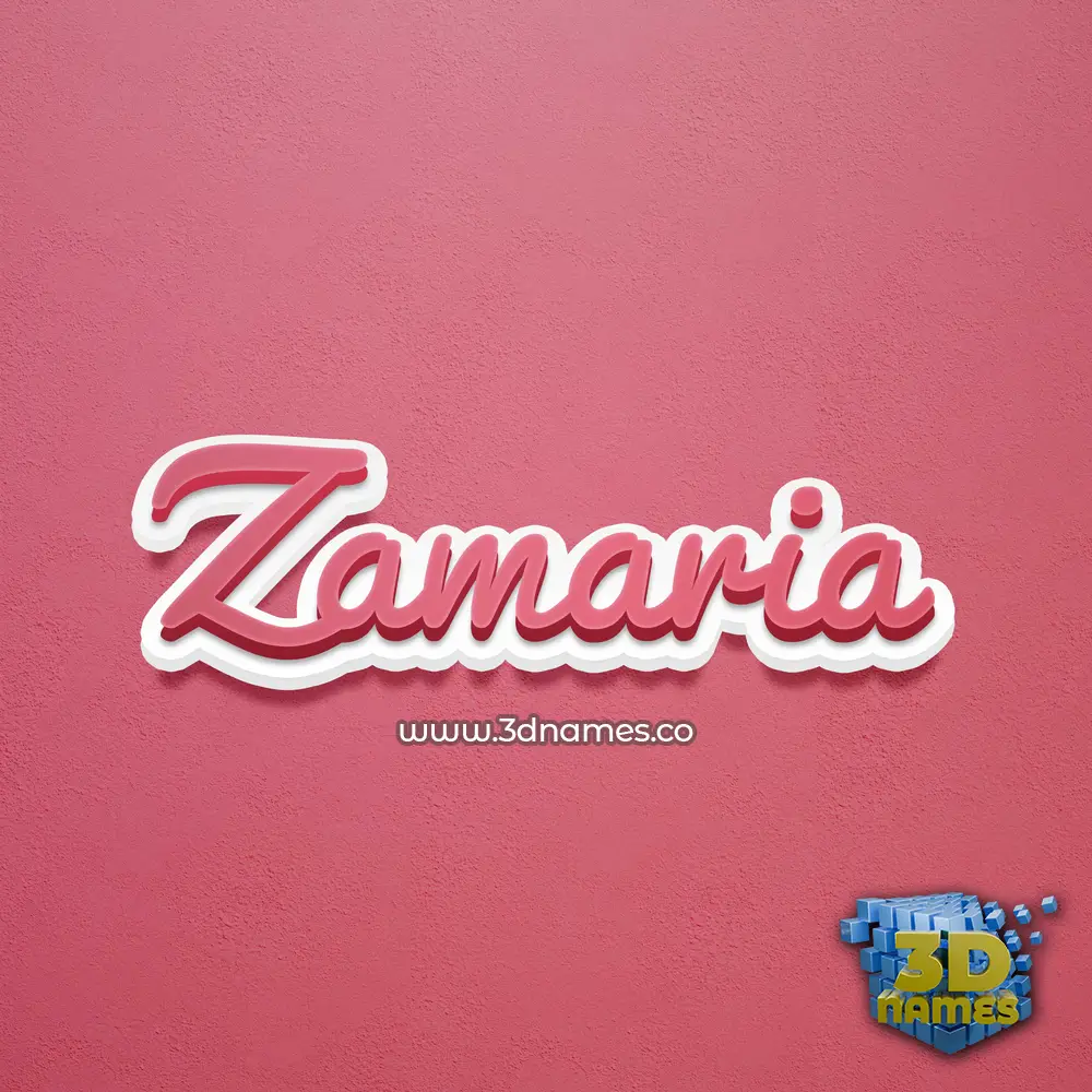 zamaria in Red Scribble style - 3D name wallpaper