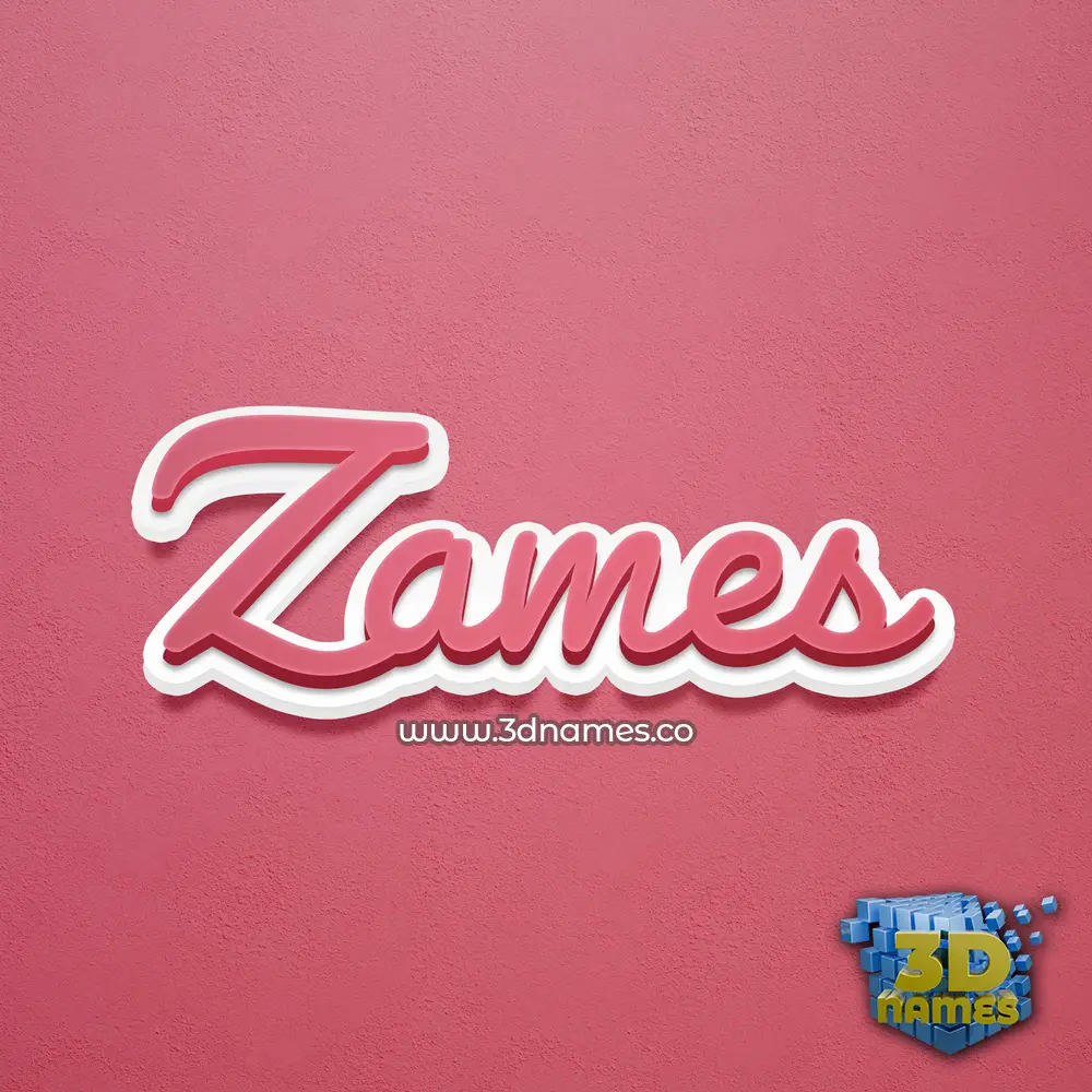 zames in Red Scribble style - 3D name wallpaper