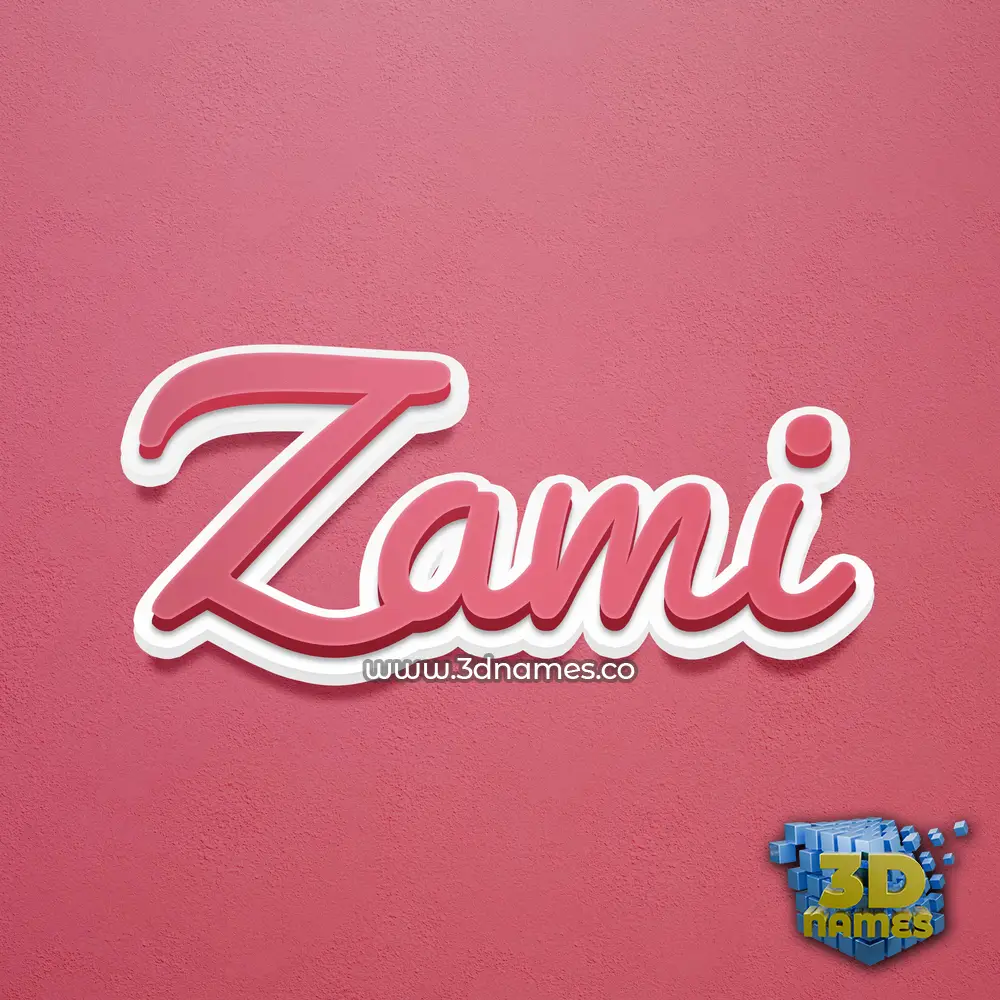 zami in Red Scribble style - 3D name wallpaper
