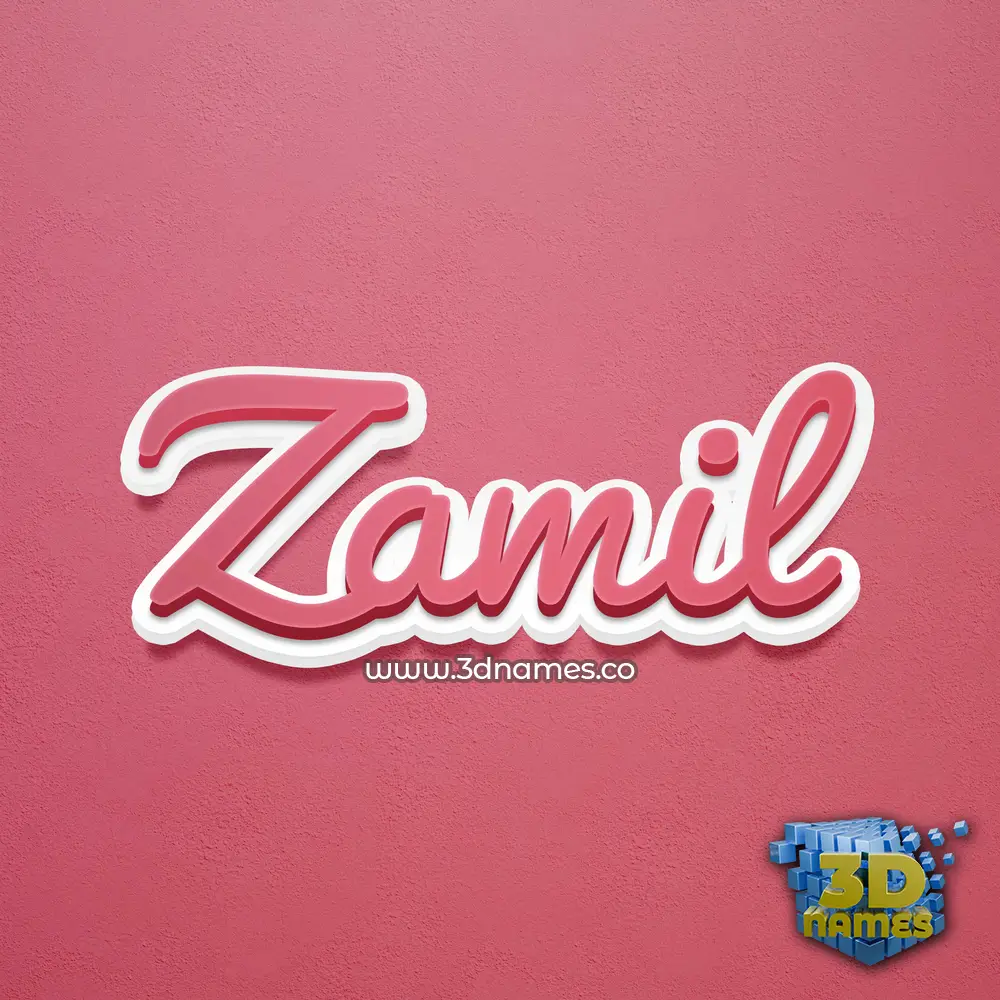 zamil in Red Scribble style - 3D name wallpaper