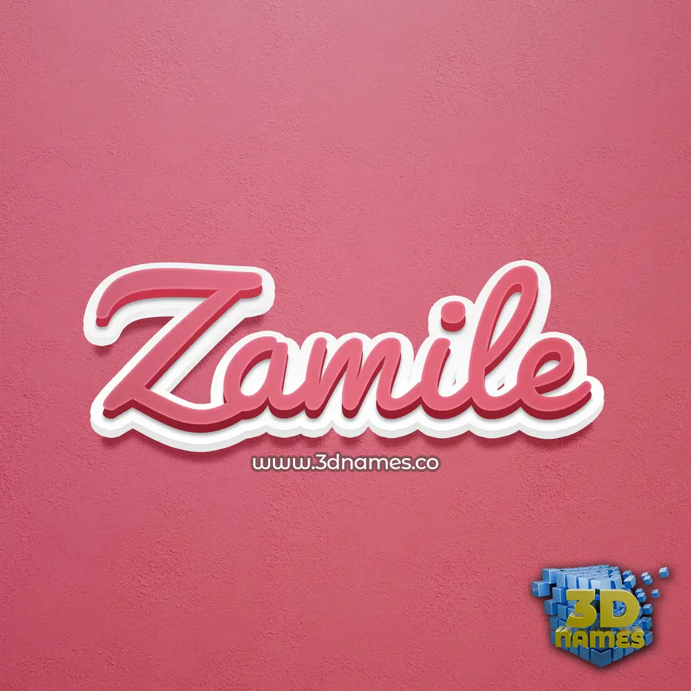 zamile in Red Scribble style - 3D name wallpaper