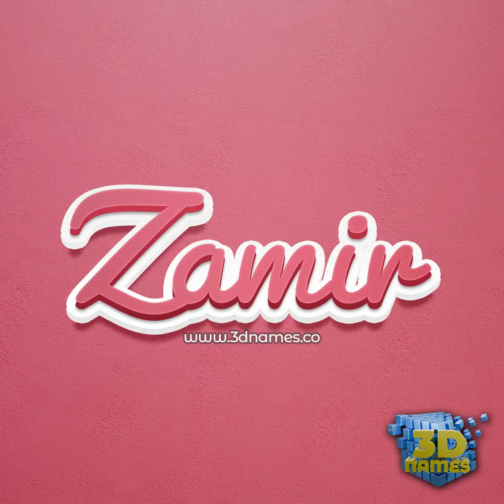 zamir in Red Scribble style - 3D name wallpaper