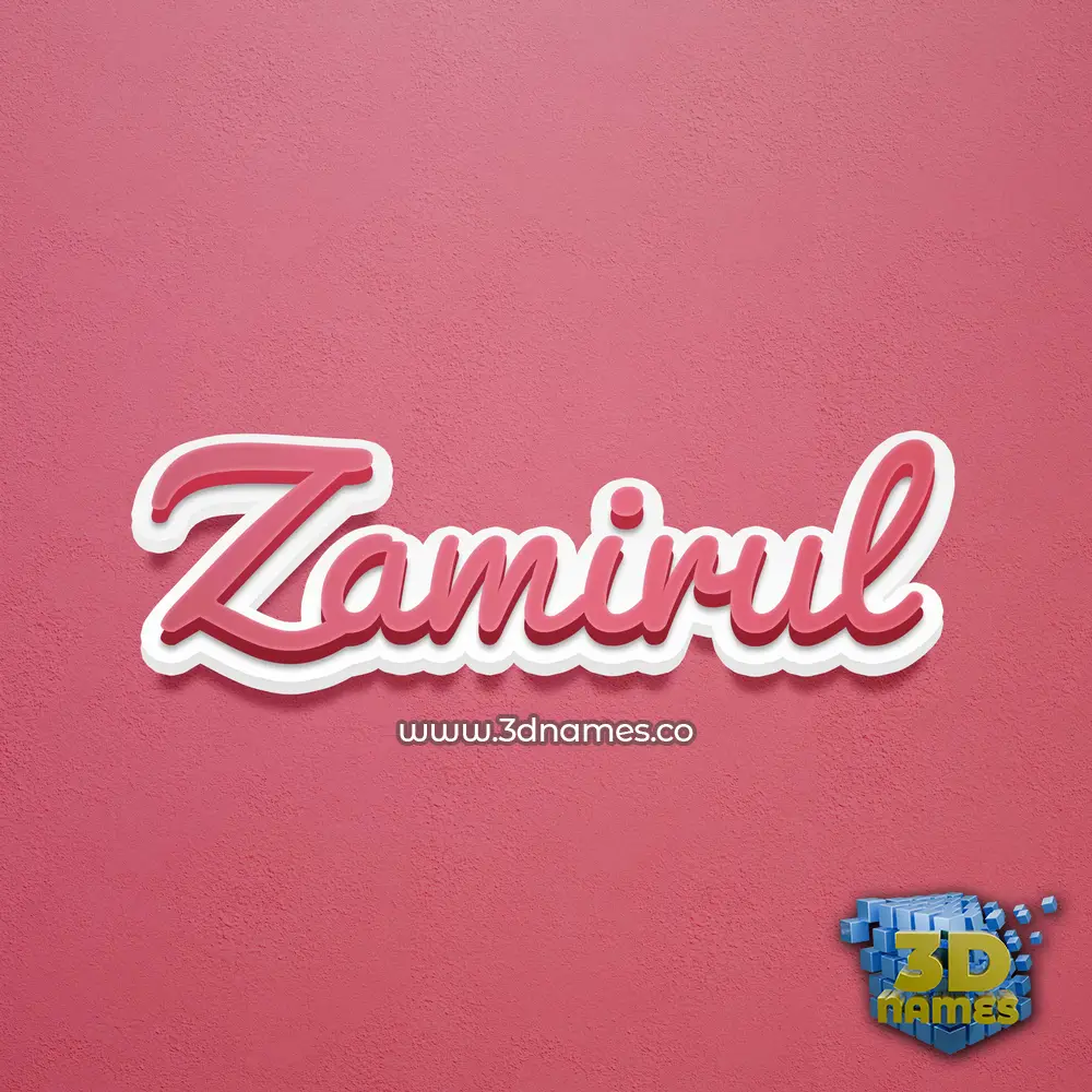 zamirul in Red Scribble style - 3D name wallpaper