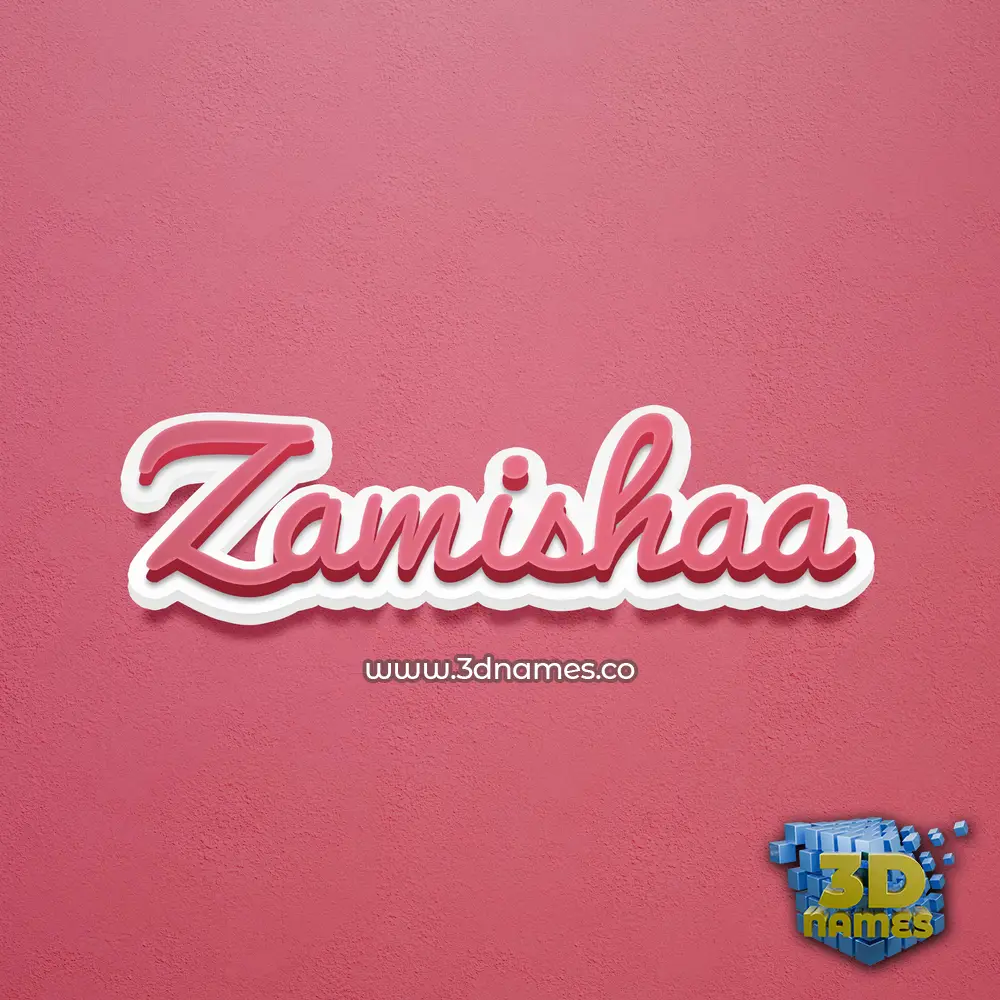 zamishaa in Red Scribble style - 3D name wallpaper
