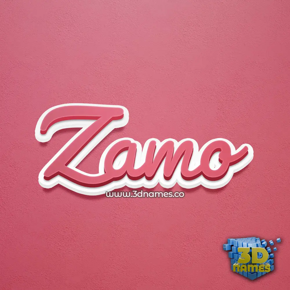 zamo in Red Scribble style - 3D name wallpaper