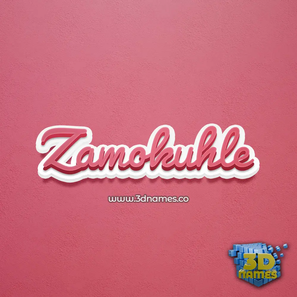 zamokuhle in Red Scribble style - 3D name wallpaper