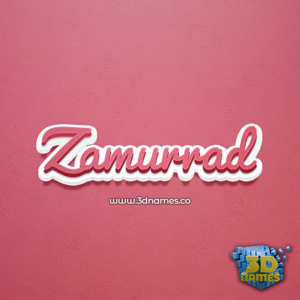 zamurrad in Red Scribble style - 3D name wallpaper