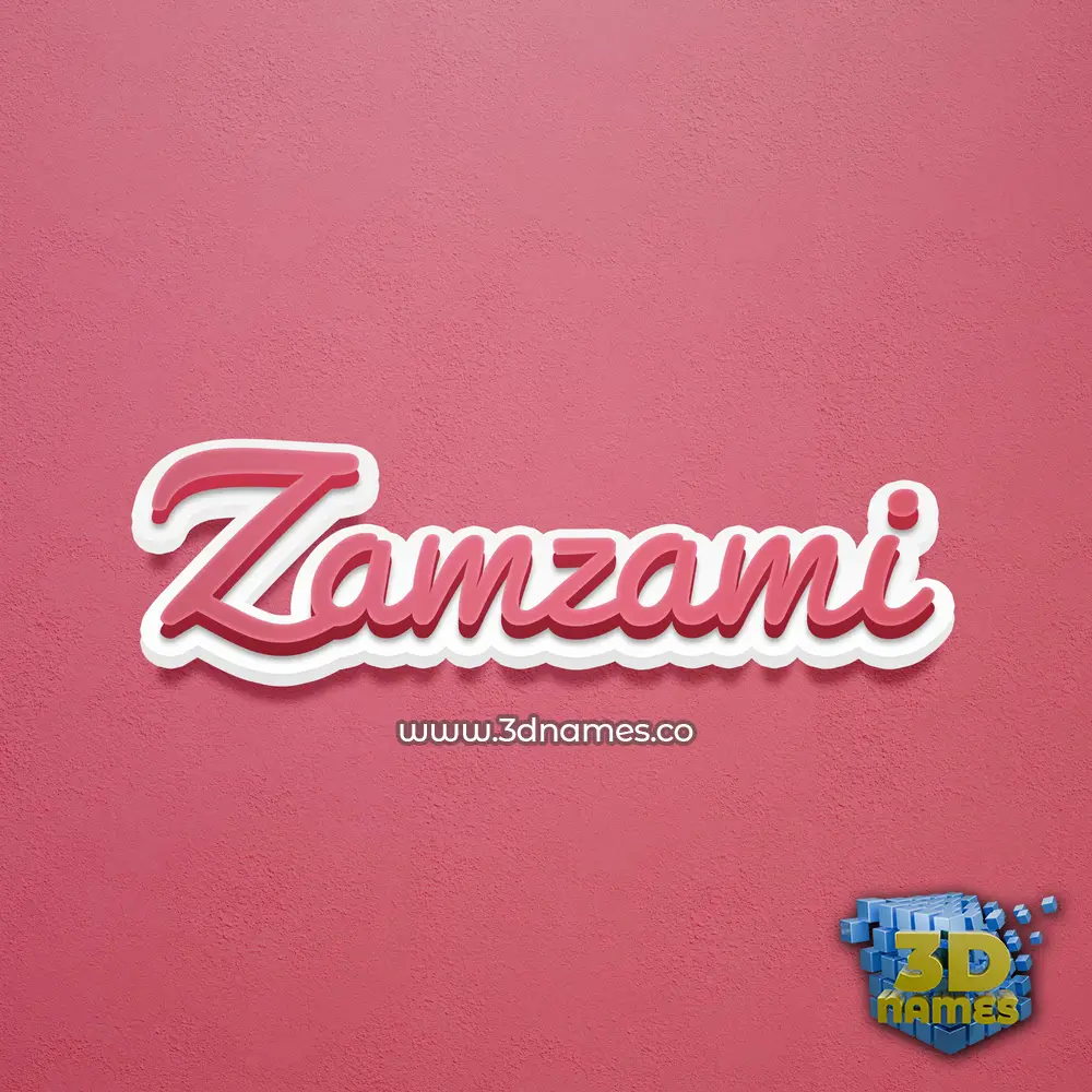 zamzami in Red Scribble style - 3D name wallpaper