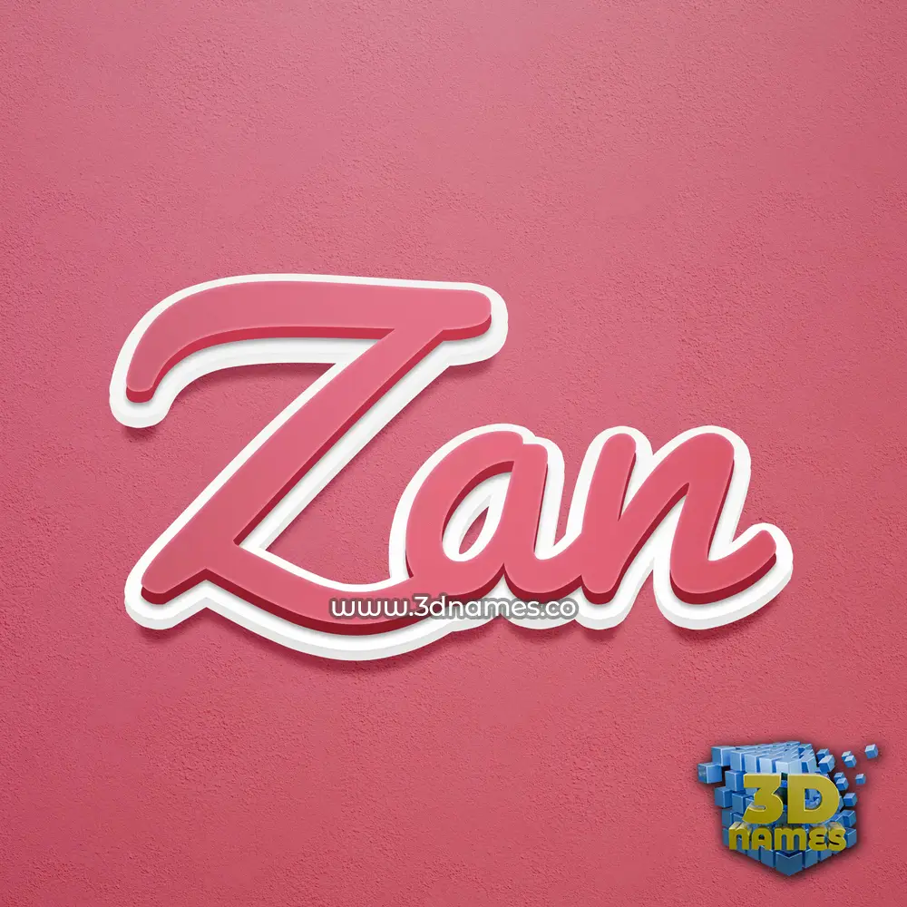 zan in Red Scribble style - 3D name wallpaper